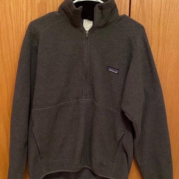 Patagonia Sherpa Jacket Lightweight Quarter Zip Grey - Picture 2 of 5